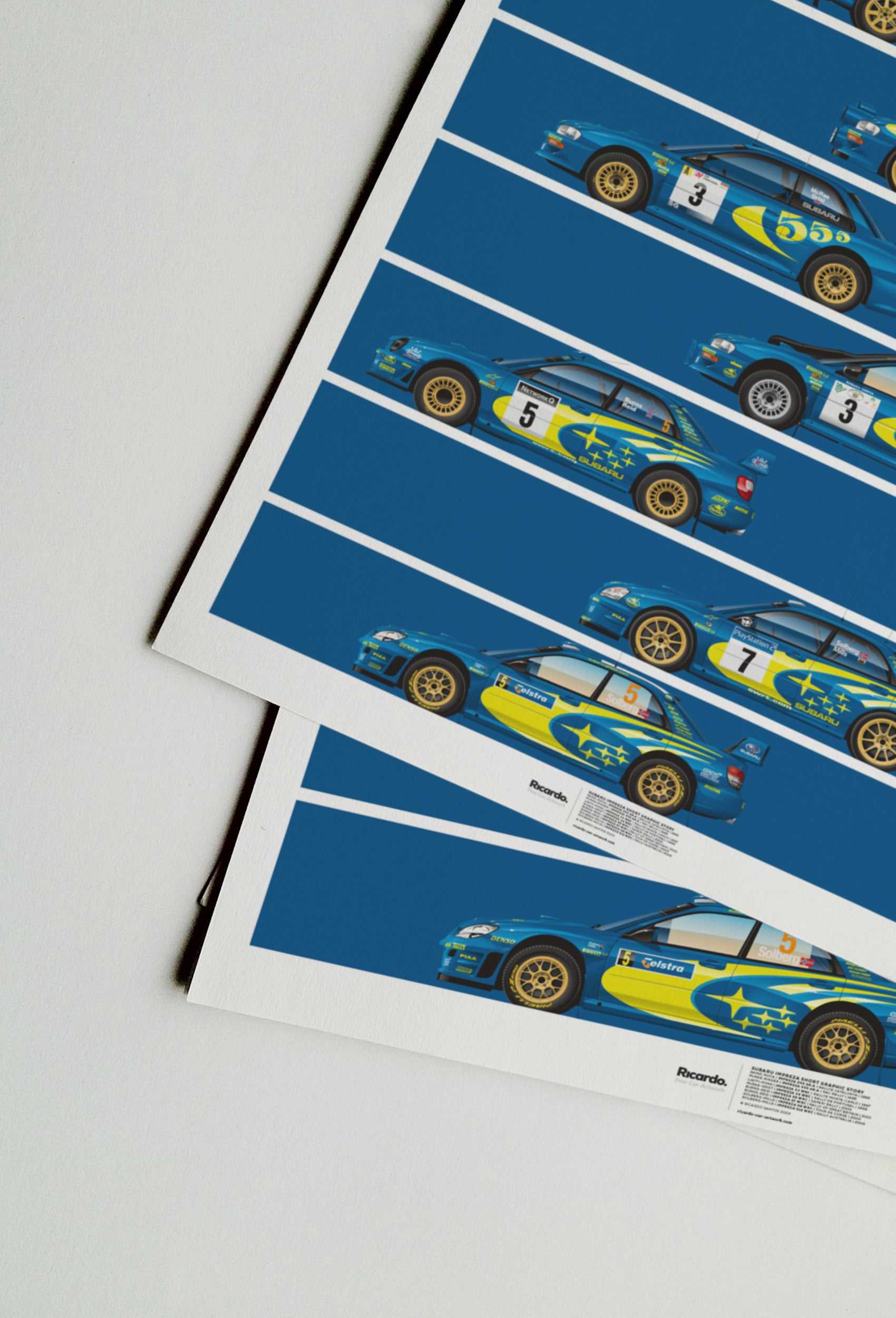 Subaru Impreza WRC Poster – 555 Livery Graphic Story Print