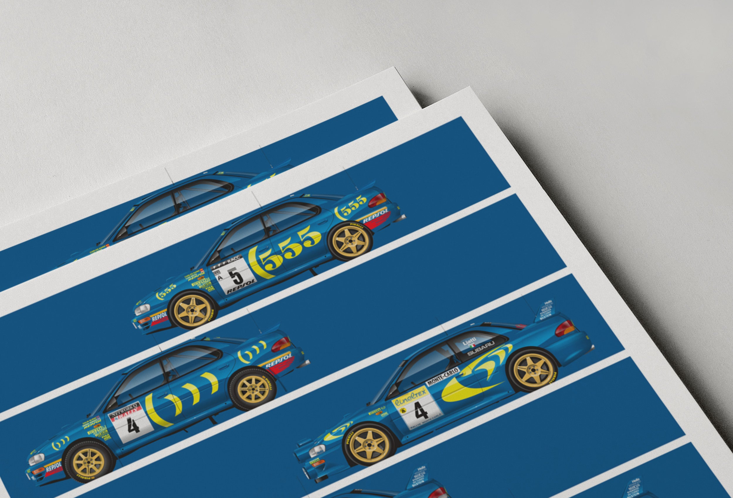 Subaru Impreza WRC Poster – 555 Livery Graphic Story Print