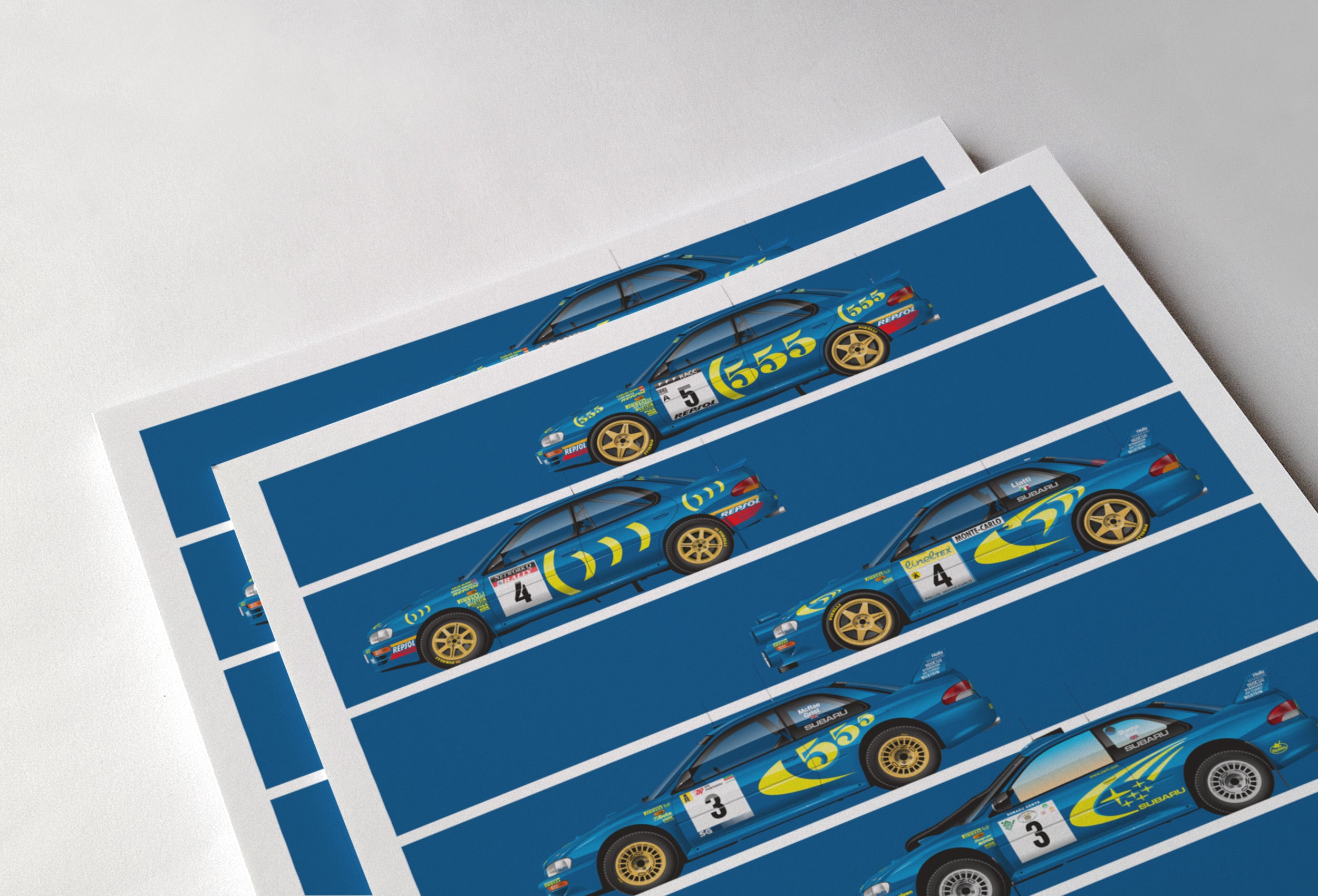 Subaru Impreza WRC Poster – 555 Livery Graphic Story Print