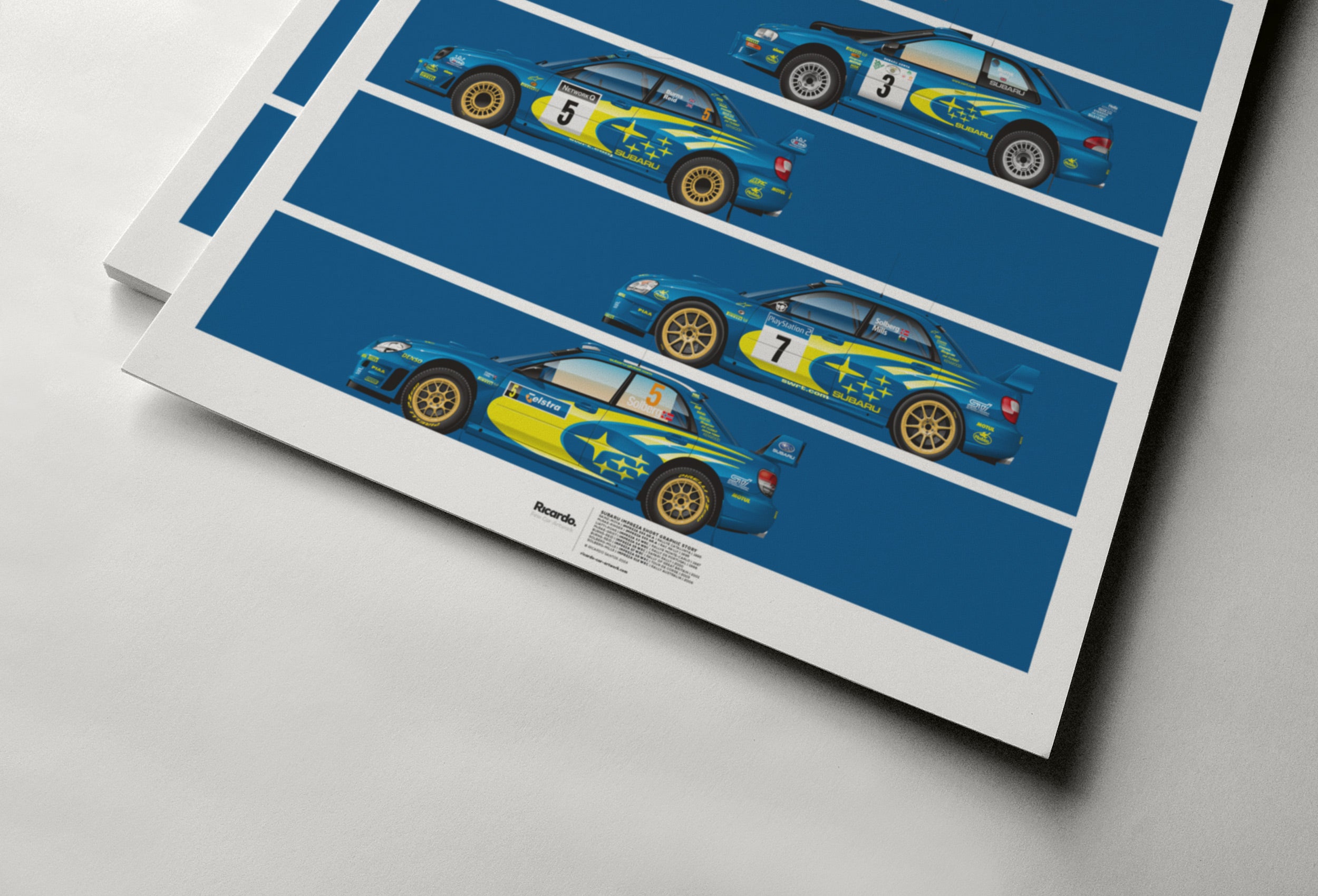 Subaru Impreza WRC Poster – 555 Livery Graphic Story Print