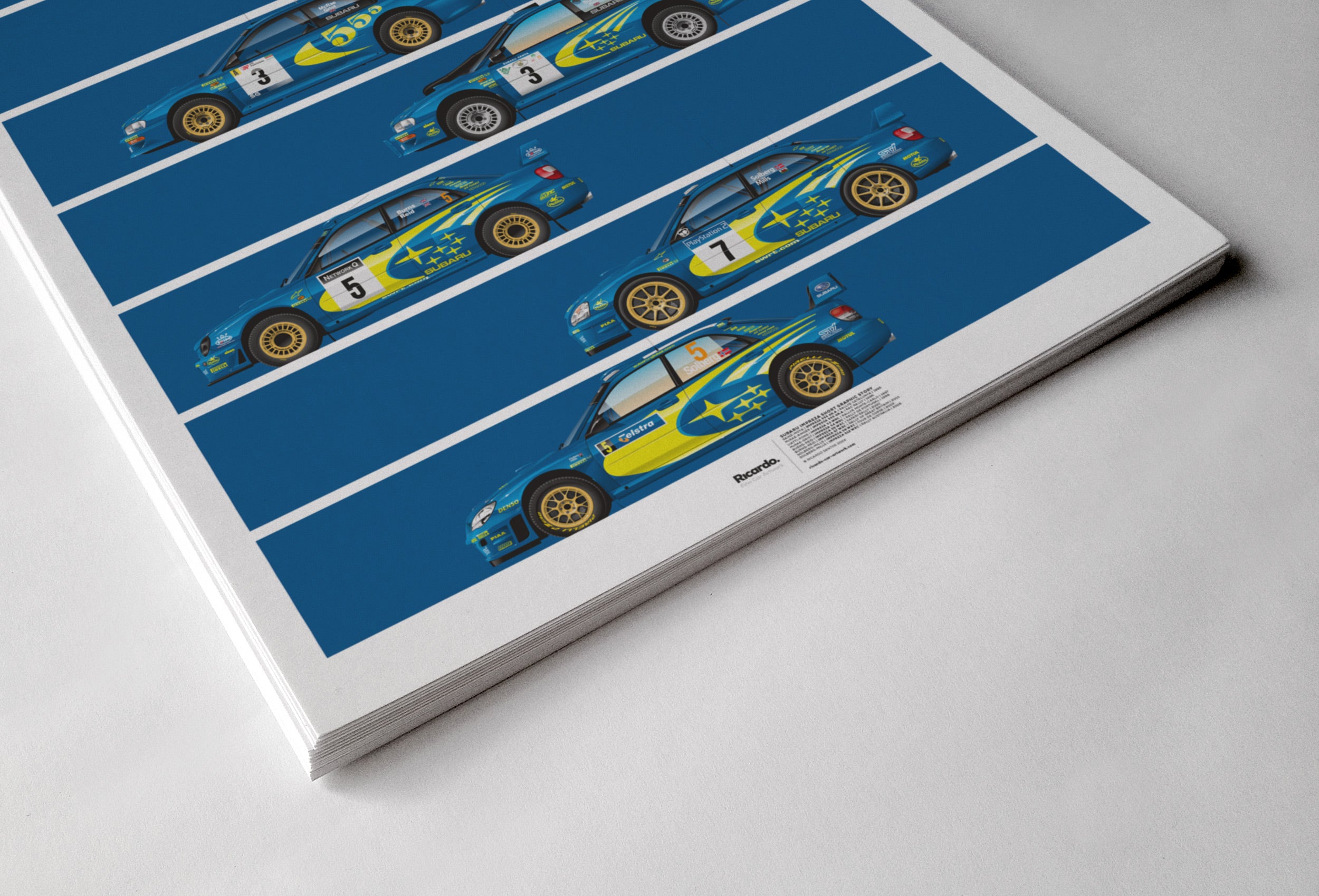 Subaru Impreza WRC Poster – 555 Livery Graphic Story Print